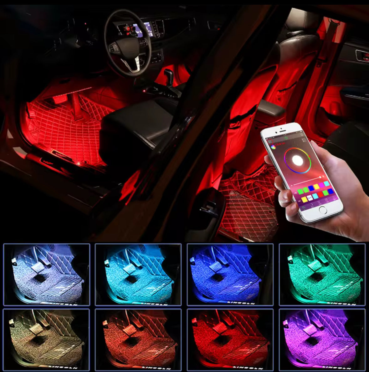 RGB-Led BilGolv Lampor